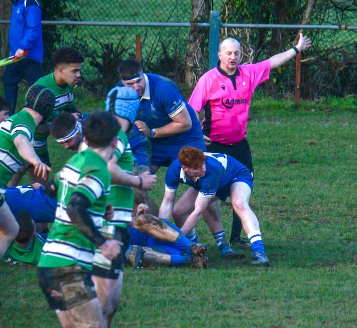 Ioan Hawkridge-Jones leads a late Haverfordwest attack. Picture - William John